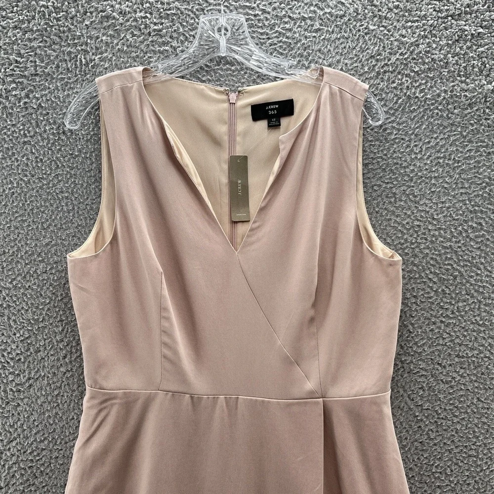 J Crew 365 Dress Women 12 Pink Sleeveless Asymmetrical Classic Career Sheath